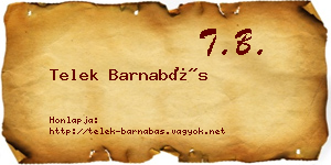 Telek Barnabás névjegykártya