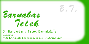 barnabas telek business card